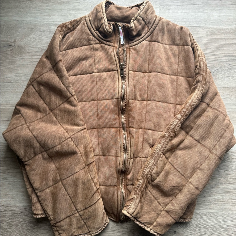 Free People Dolman Quilted Knit Jacket- Coconut